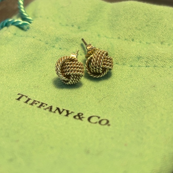Authentic Tiffany & Co. Somerset Twisted Rope Knot 925 Sterling Silver Earrings - Picture 4 of 6